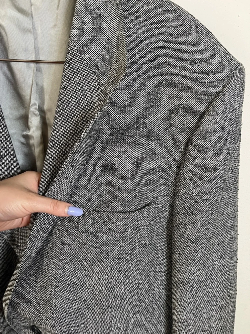 John Alexander 100% Silk Sport Coat Blazer Foley's Size 43R Gray Business Formal